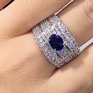 Sapphire Stone18k White Gold Plated